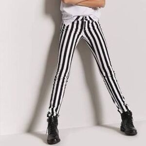 Forever 21 Black and White Striped Women's Pants Size 27